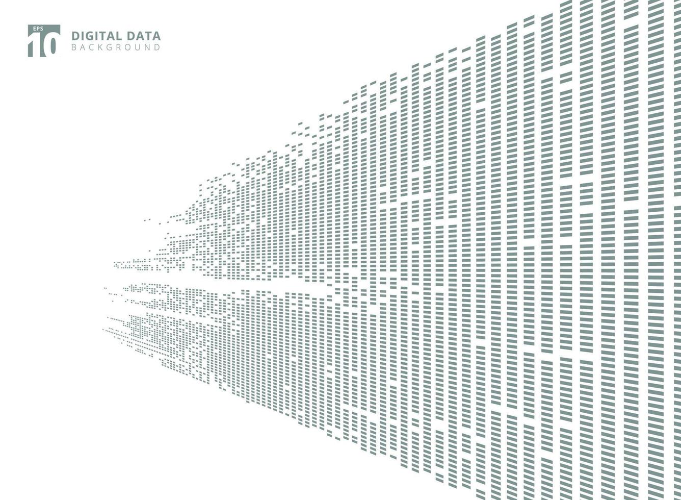 Abstract technology digital data square gray pattern pixel prespective background with copy space. vector