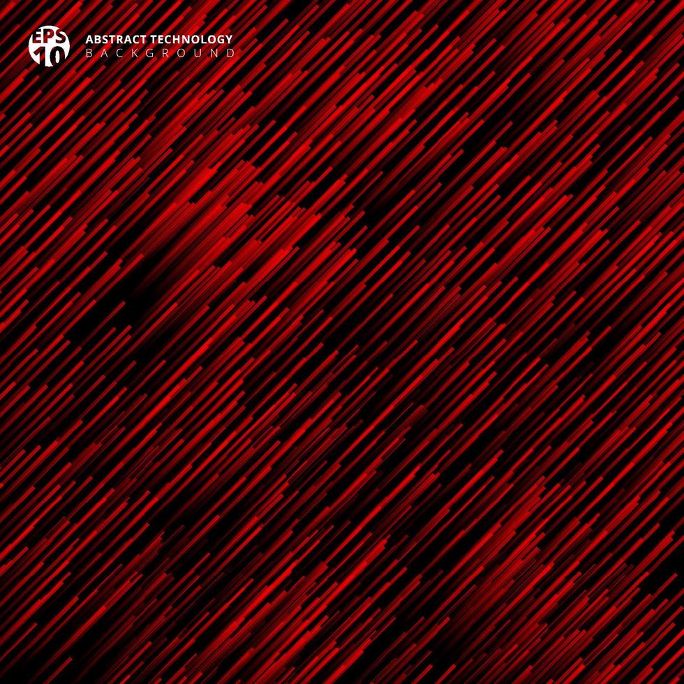 tecnología abstracta líneas lazer luz roja patrón diagonalmente sobre fondo oscuro. vector