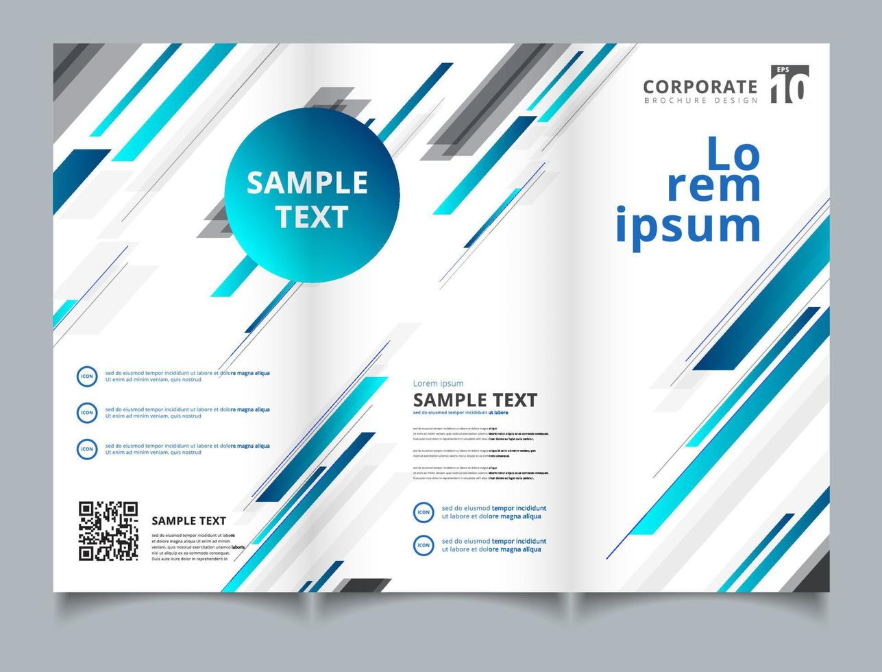 Template brochure layout design abstract technology geometric blue color shiny motion diagonally background. vector