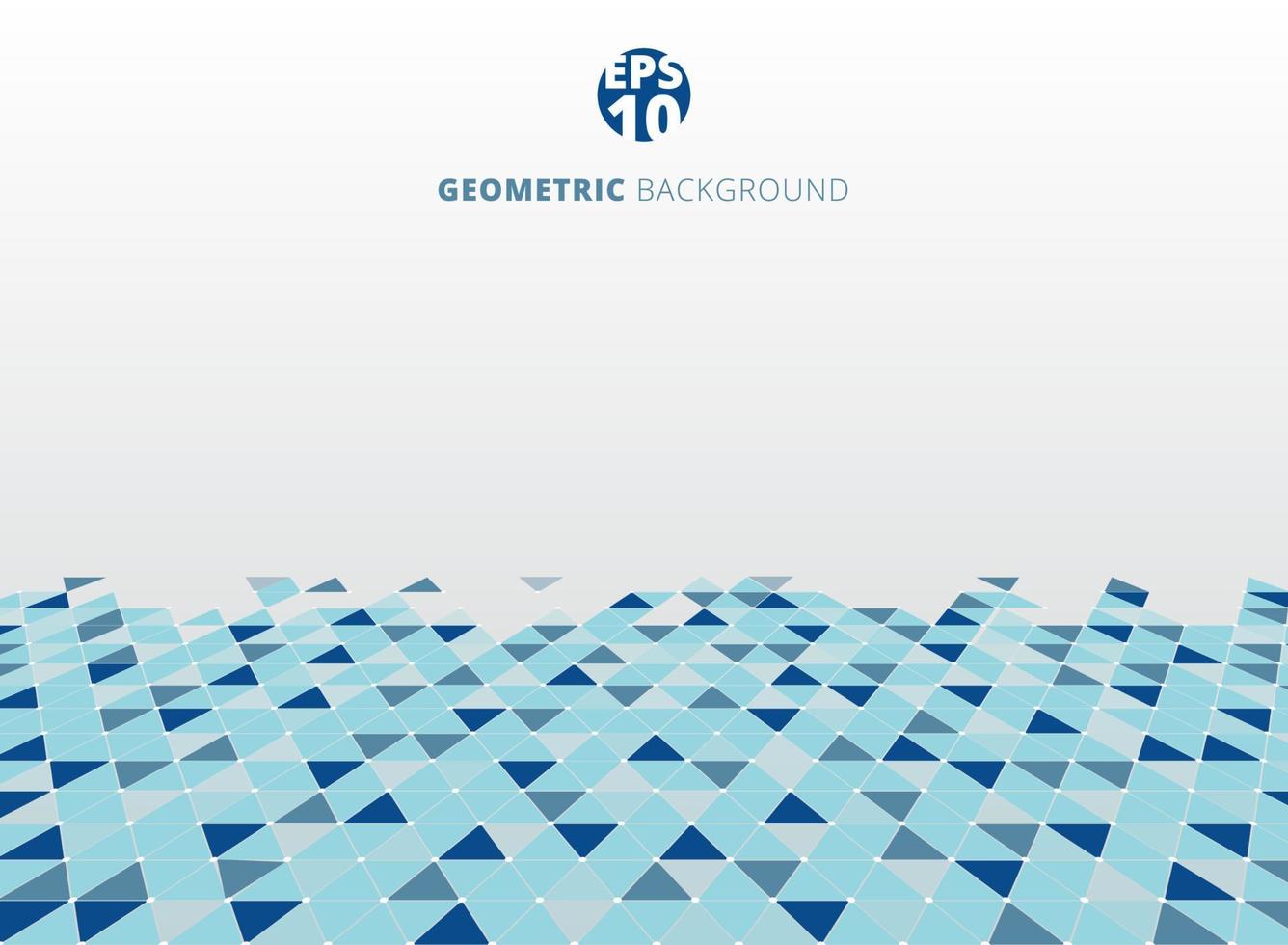 Abstract blue geometric triangle structure perspective background vector