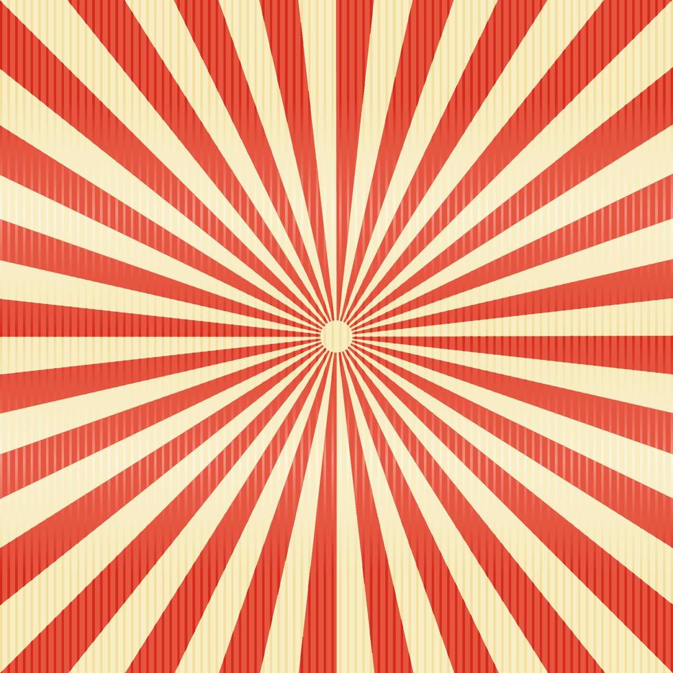Striped lines pattern paper. Retro radius burst red color background vector