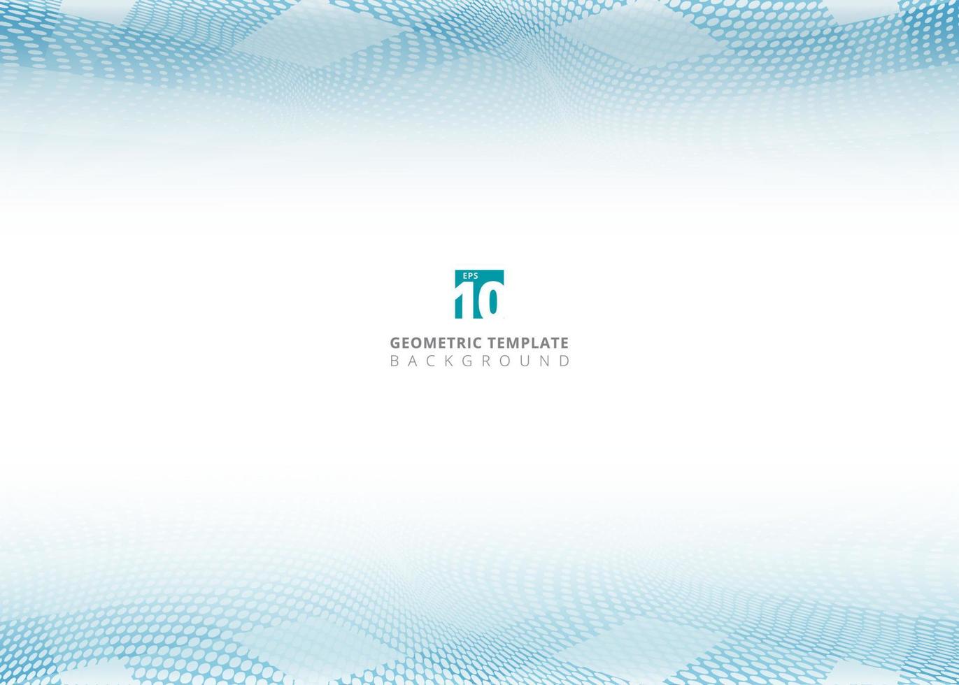 Abstract blue square pattern and halftone dots perspective header footer on white background. vector