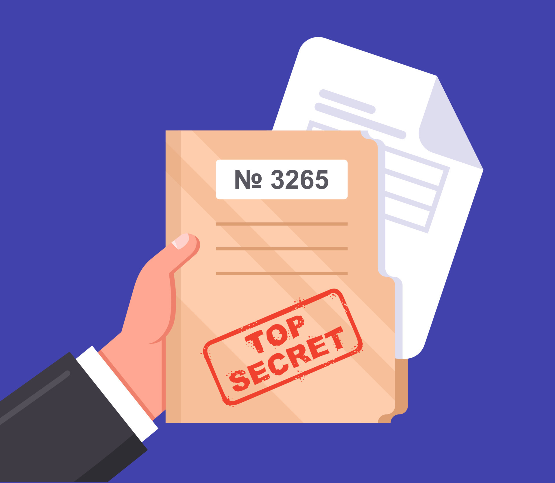 folder with classified documents. hold dirt in your hand. state secret