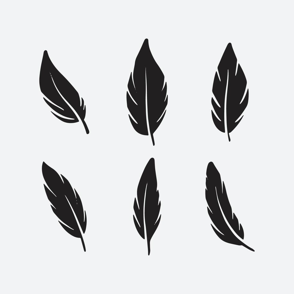 Feather set collection vector