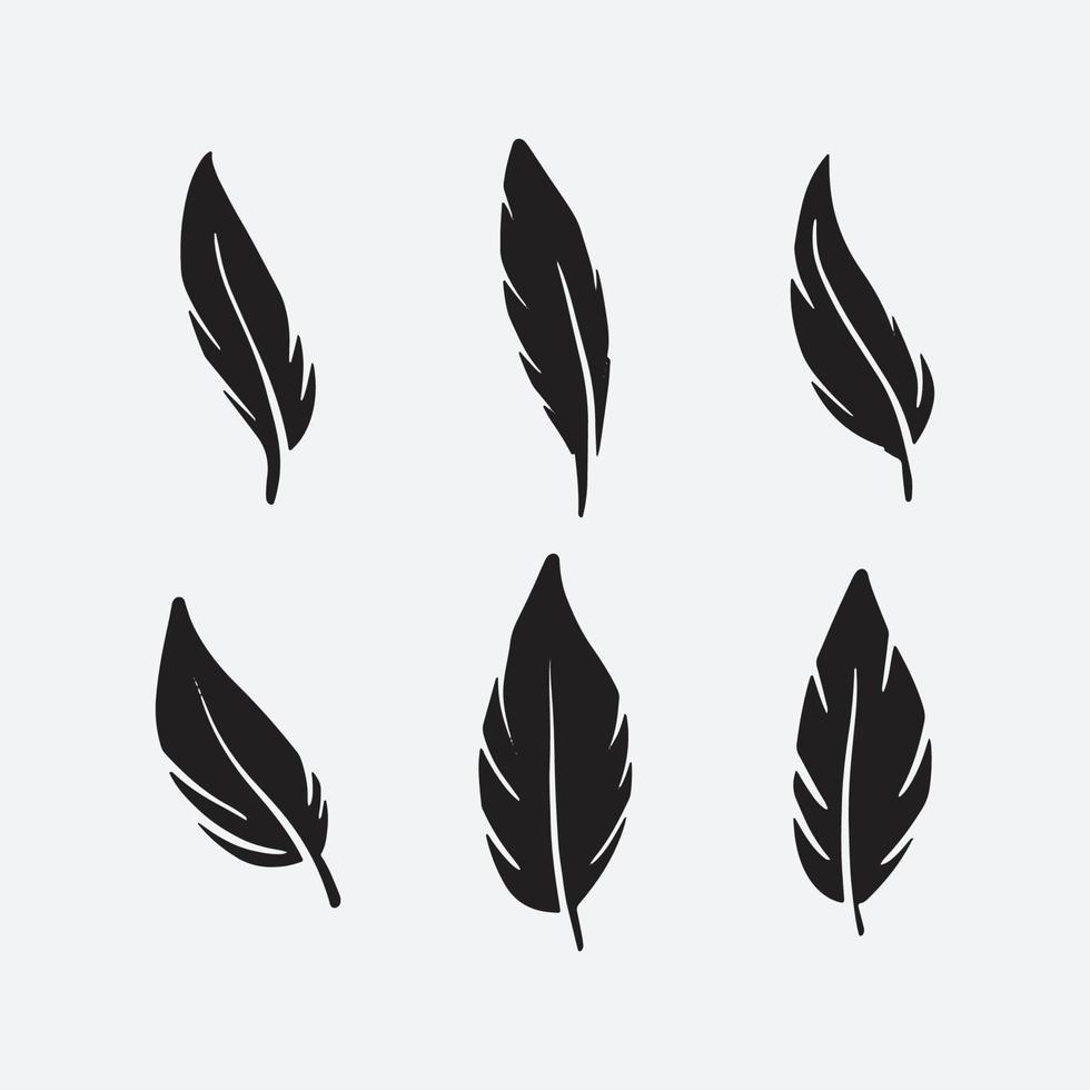 Feather set collection vector