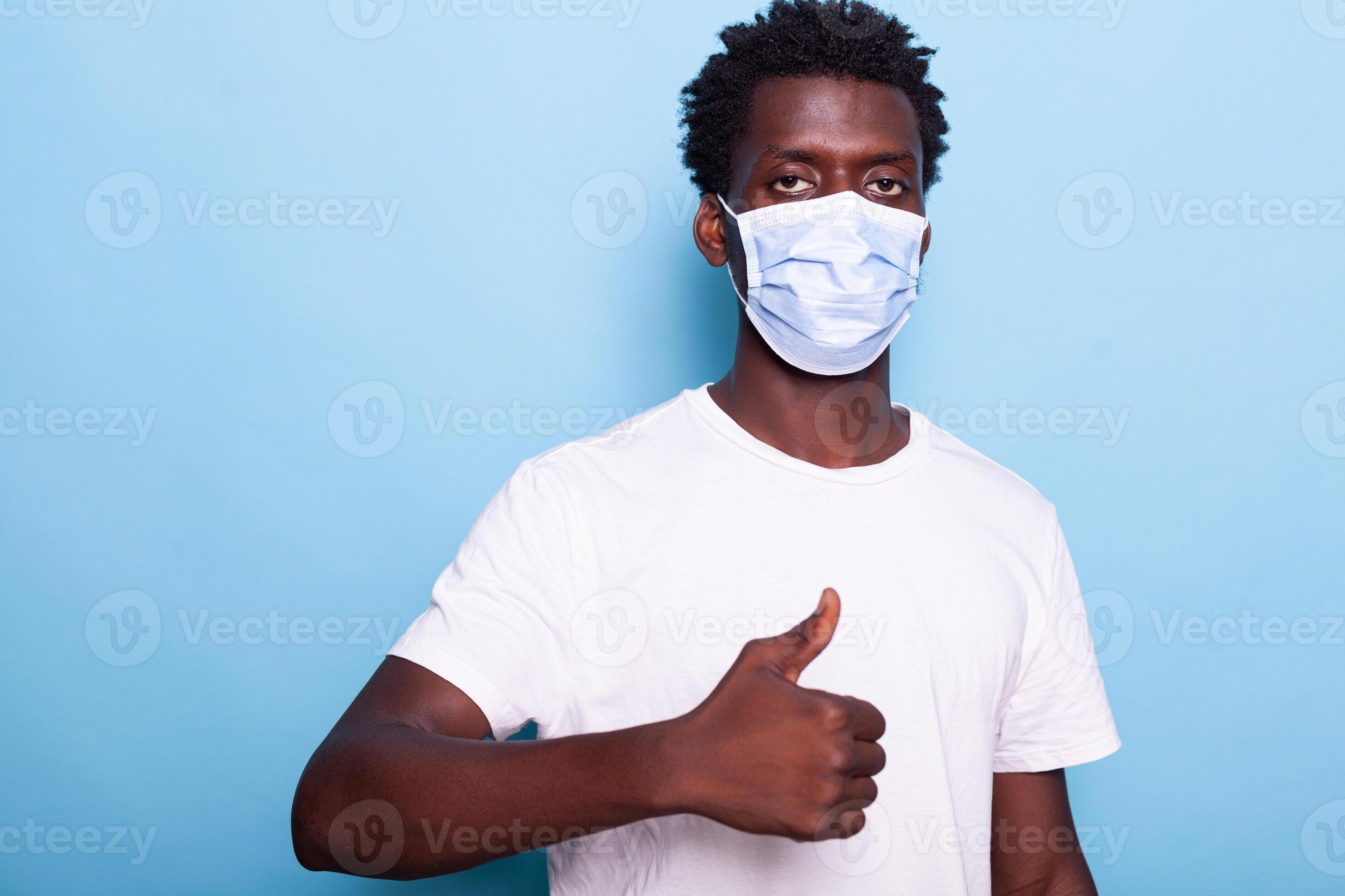 African american man showing thumbs up sign with hand 4432189 Stock ...