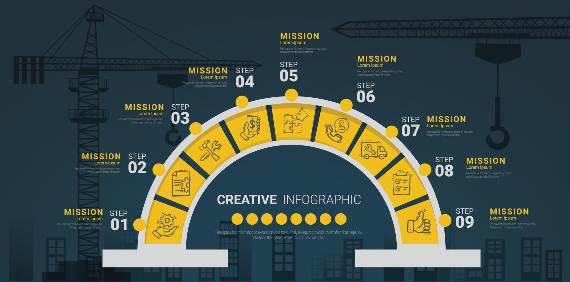 infografía para el vector del sitio de construcción.