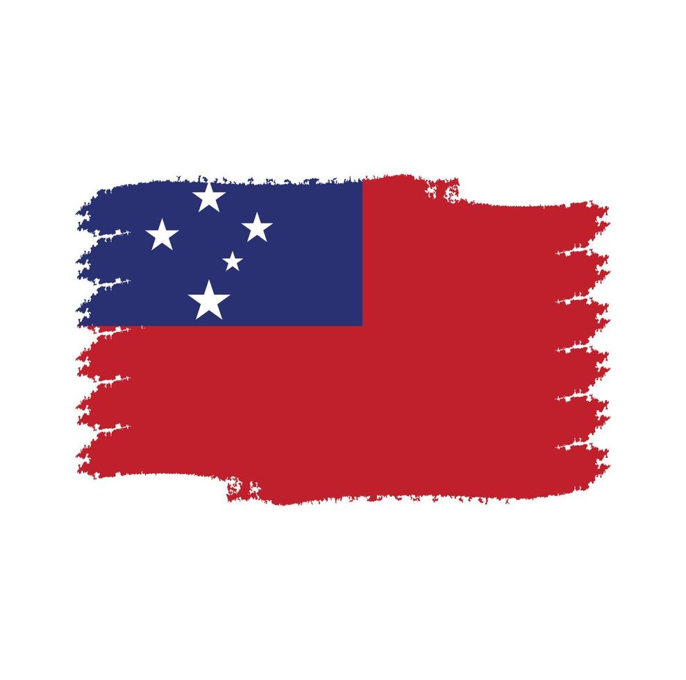 bandera de samoa con pincel pintado de acuarela vector