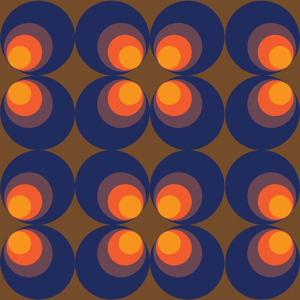 Retro Wallpaper 70's Style Background Flower Pattern Art Seamless Decoration abstract Graphic Fabric vector