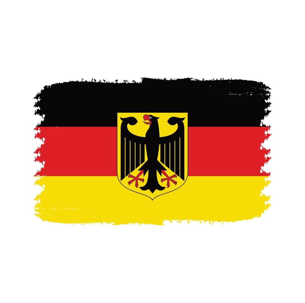 bandera de alemania con pincel pintado de acuarela vector