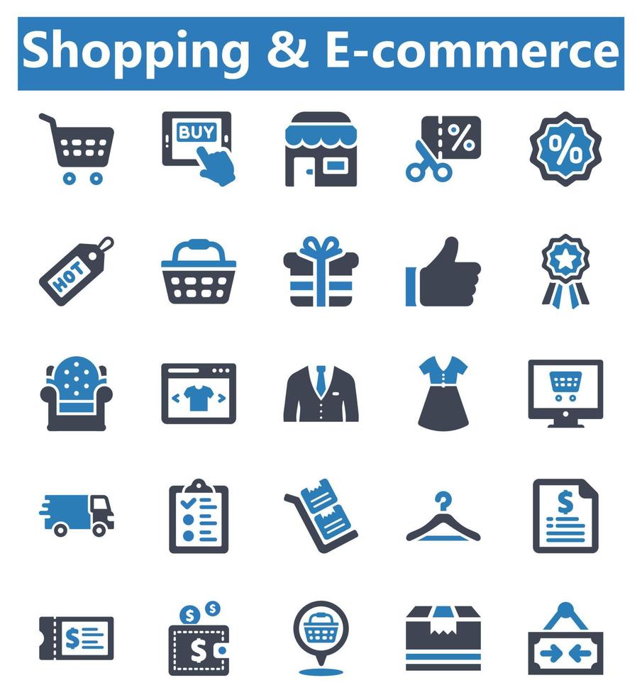 Shopping Icon set - vector illustration . ecommerce, e-commerce, online shopping, shop, shopping, online, buy, shopping cart, basket, discount, offer, coupon, icons .