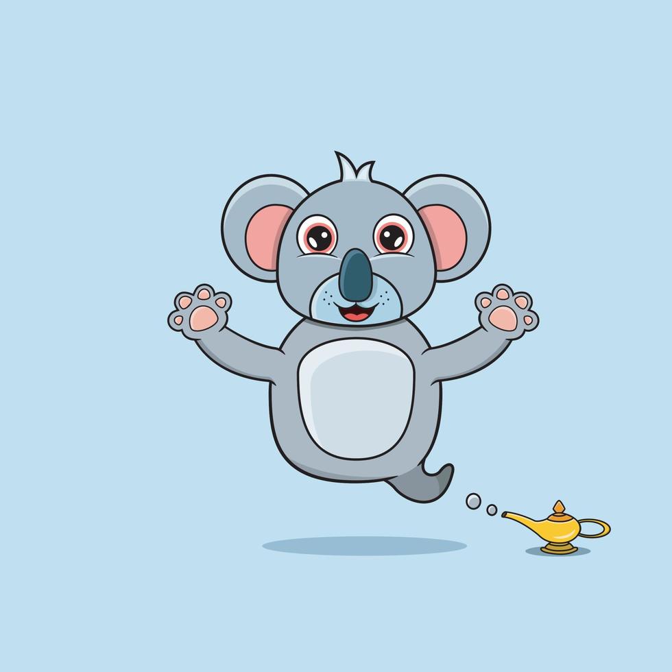 animales lindos y divertidos con koala. personaje genio. perfecto para el diseño de mascotas, logotipos, íconos y personajes. vector