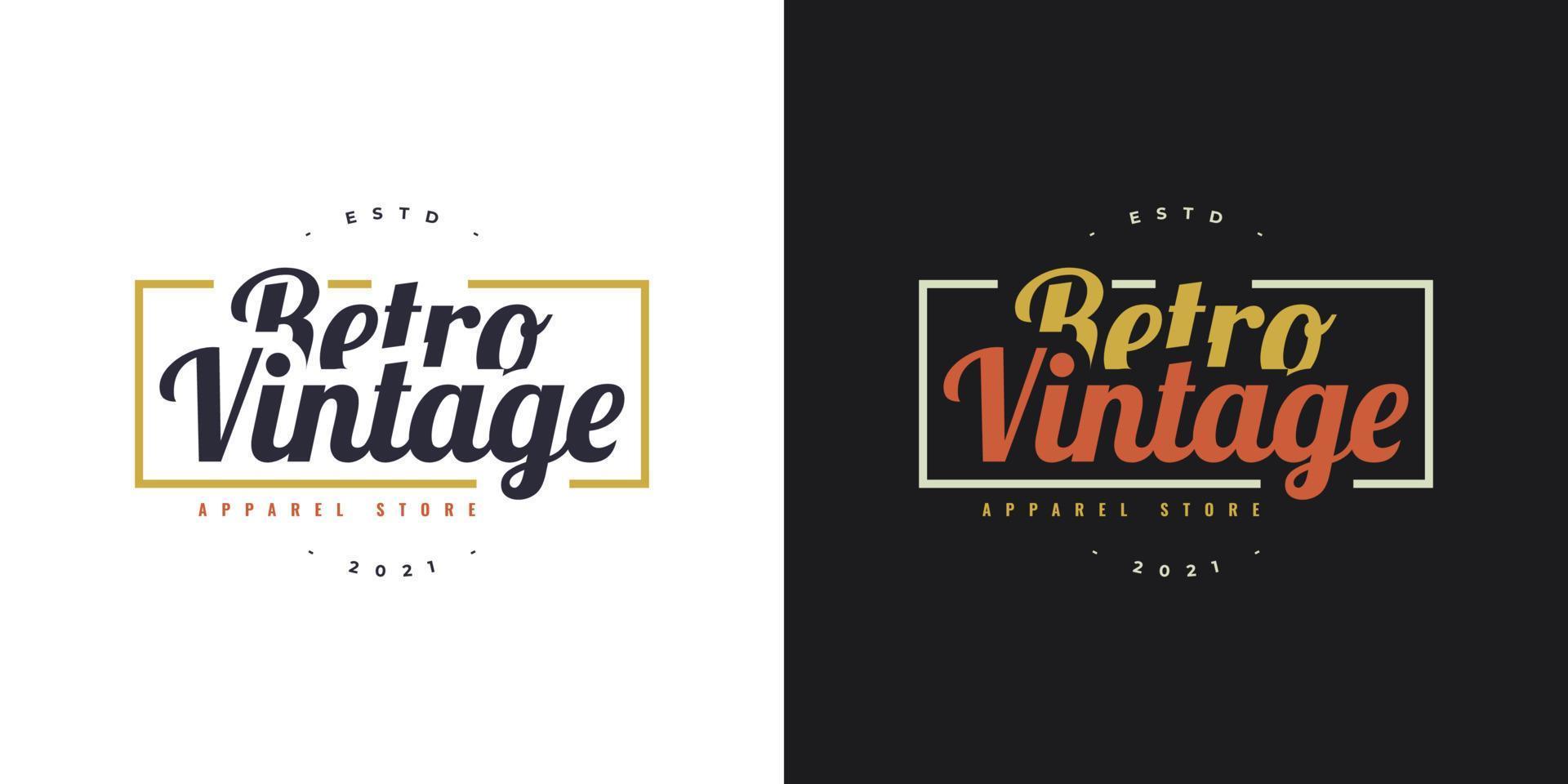 Set of Vintage and Retro Badge, Label, or Emblems for Apparel Store Logo, or Other Business. Retro Symbol for Cloth vector