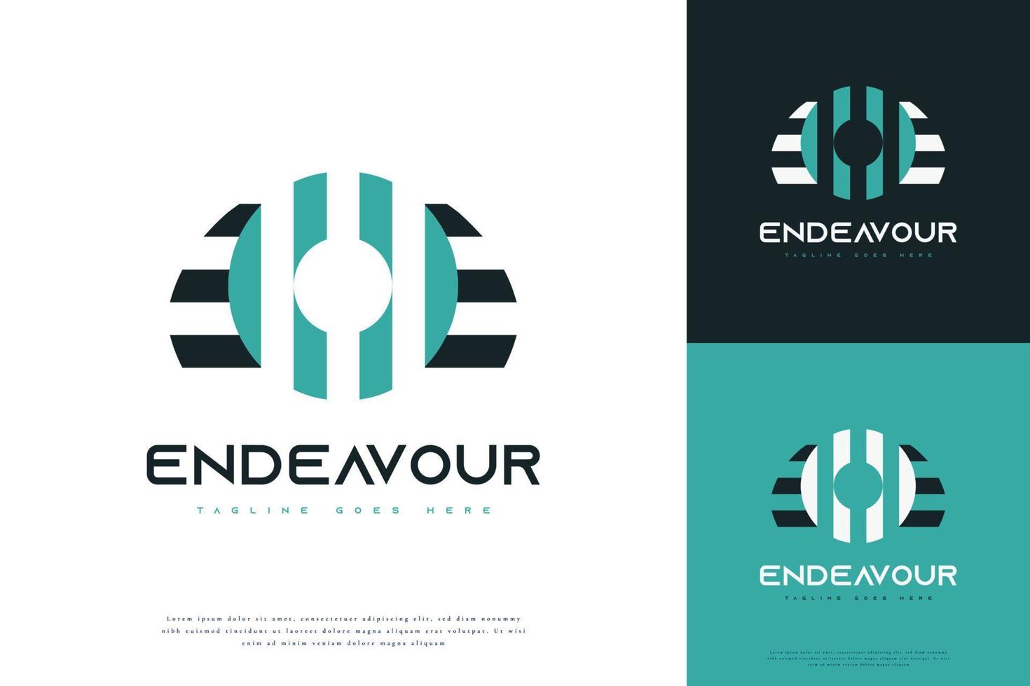 EOE Initial Logo Design Template. Abstract Initial Letters E, O and E with Door Concept vector