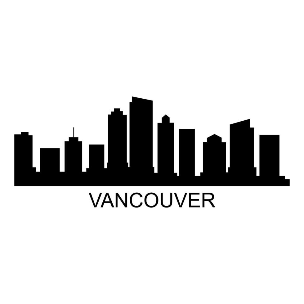 Vancouver skyline on white background vector