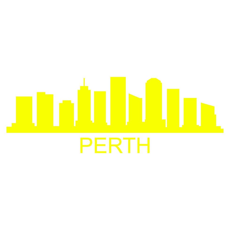 Perth skyline on white background vector