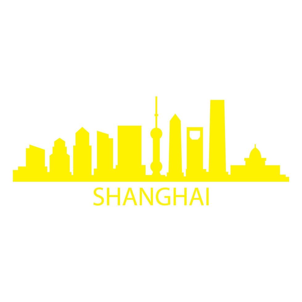 horizonte de shanghai sobre fondo blanco vector