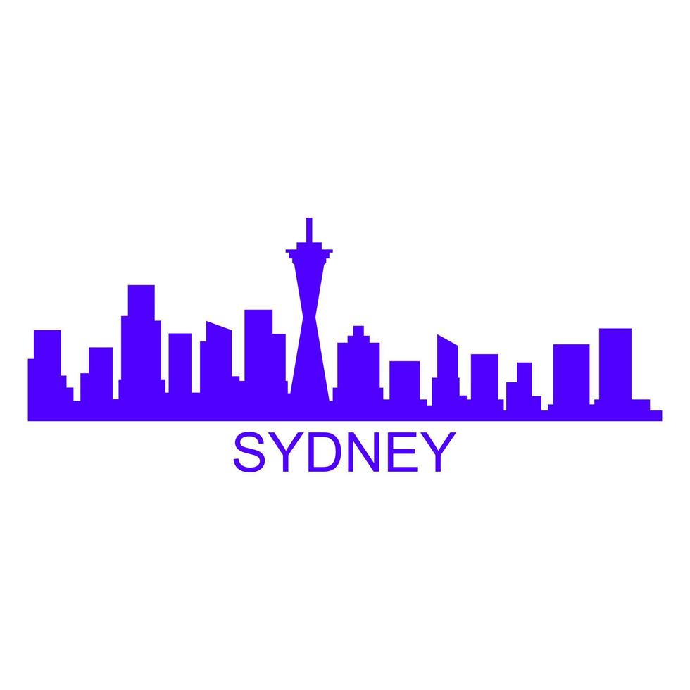 Sydney Skyline sobre fondo blanco. vector