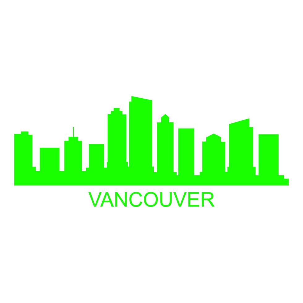 Vancouver skyline on white background vector