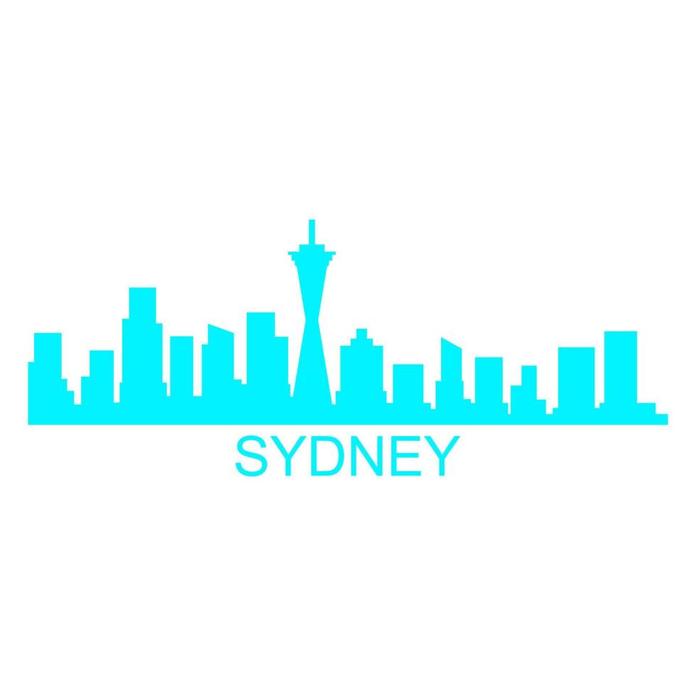 Sydney skyline on white background vector