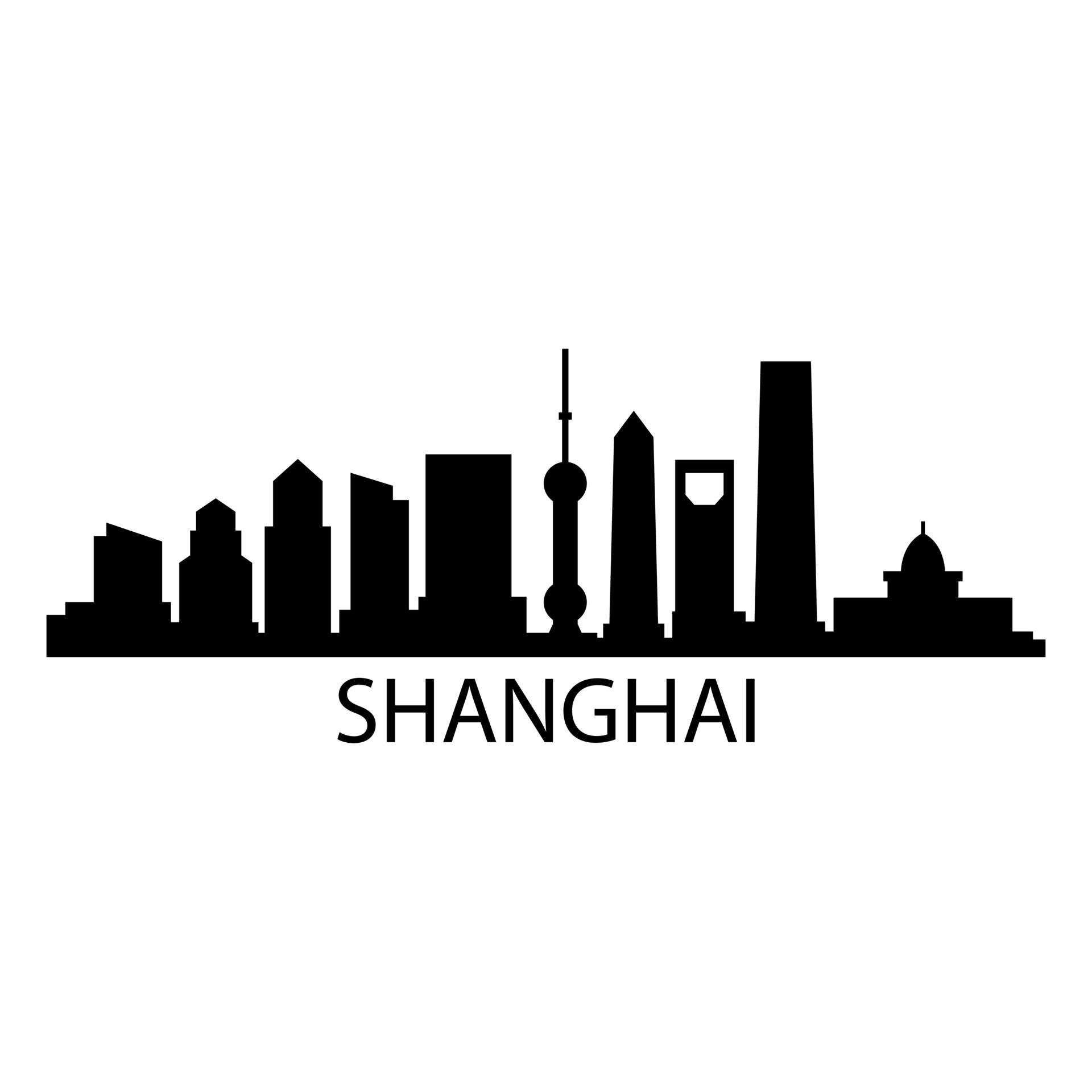 Shanghai skyline on background 4433400 Vector Art at Vecteezy