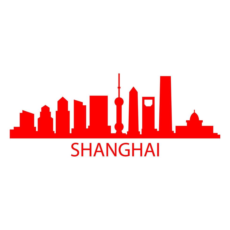 Shanghai skyline on background vector