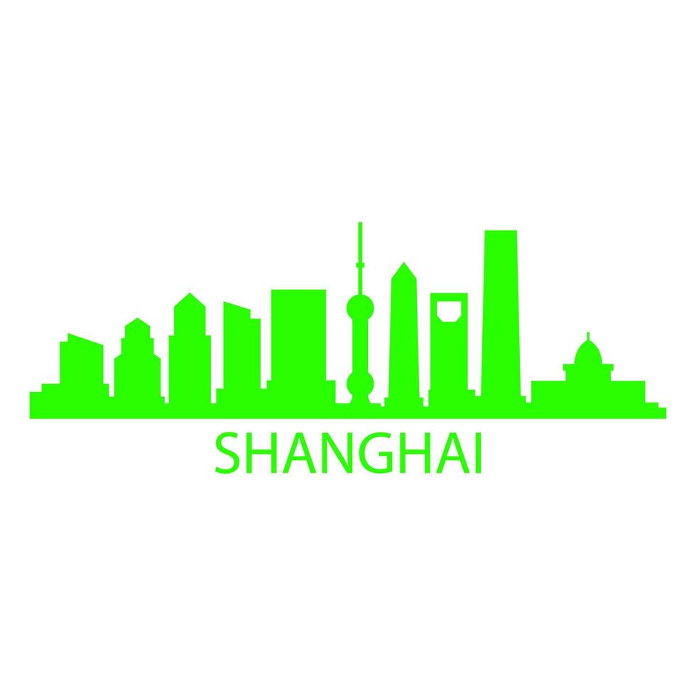 Shanghai skyline on background vector