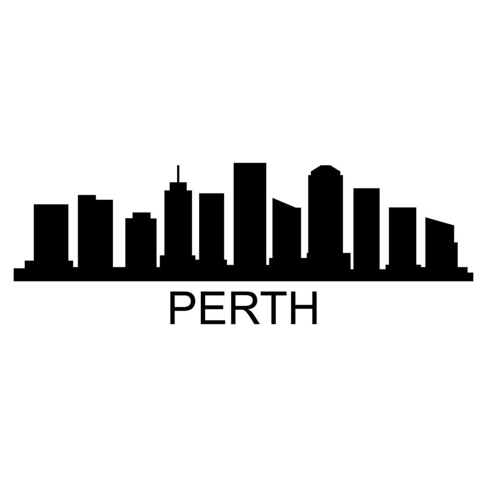 perth, horizonte, blanco, plano de fondo vector