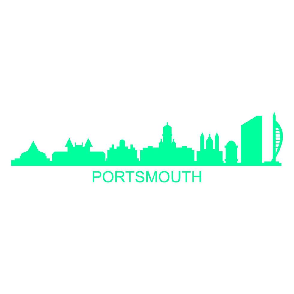 Portsmouth skyline on white background vector