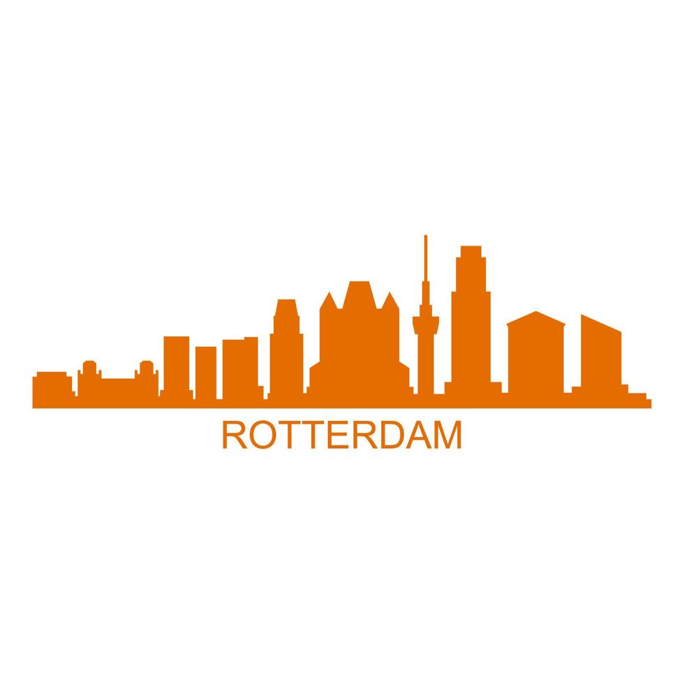 Rotterdam skyline on white background vector
