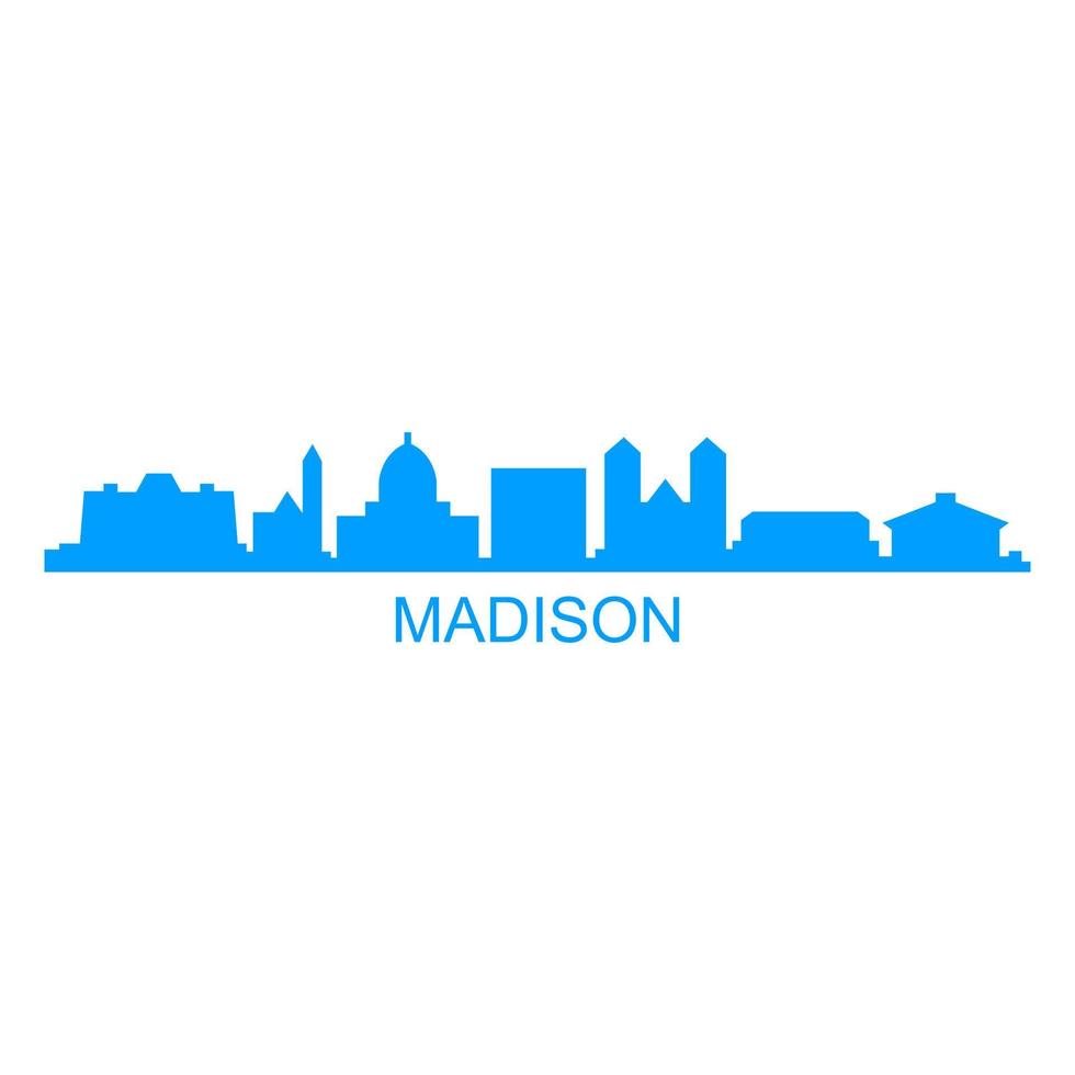 Madison skyline on white background vector