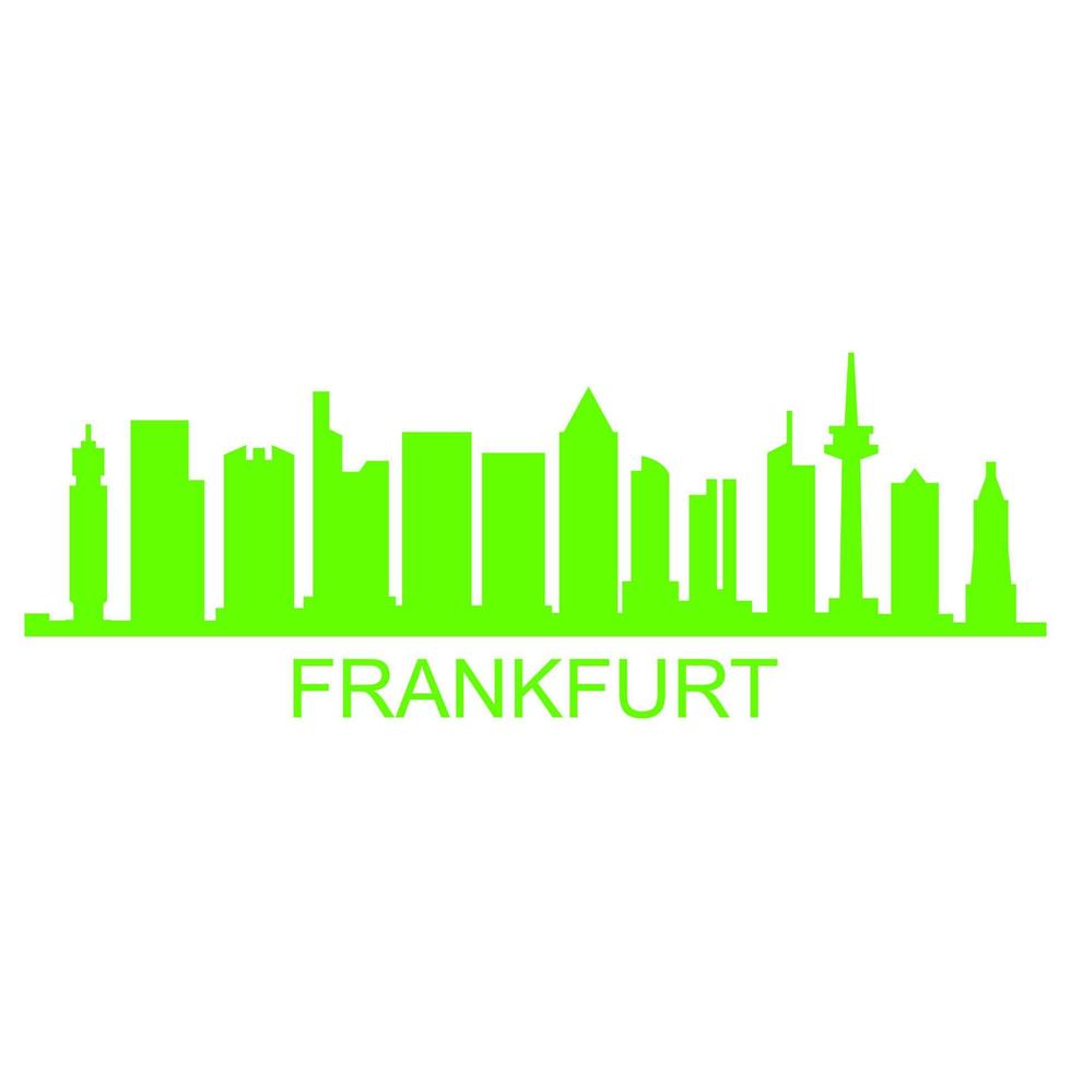 Frankfurt skyline on white background vector