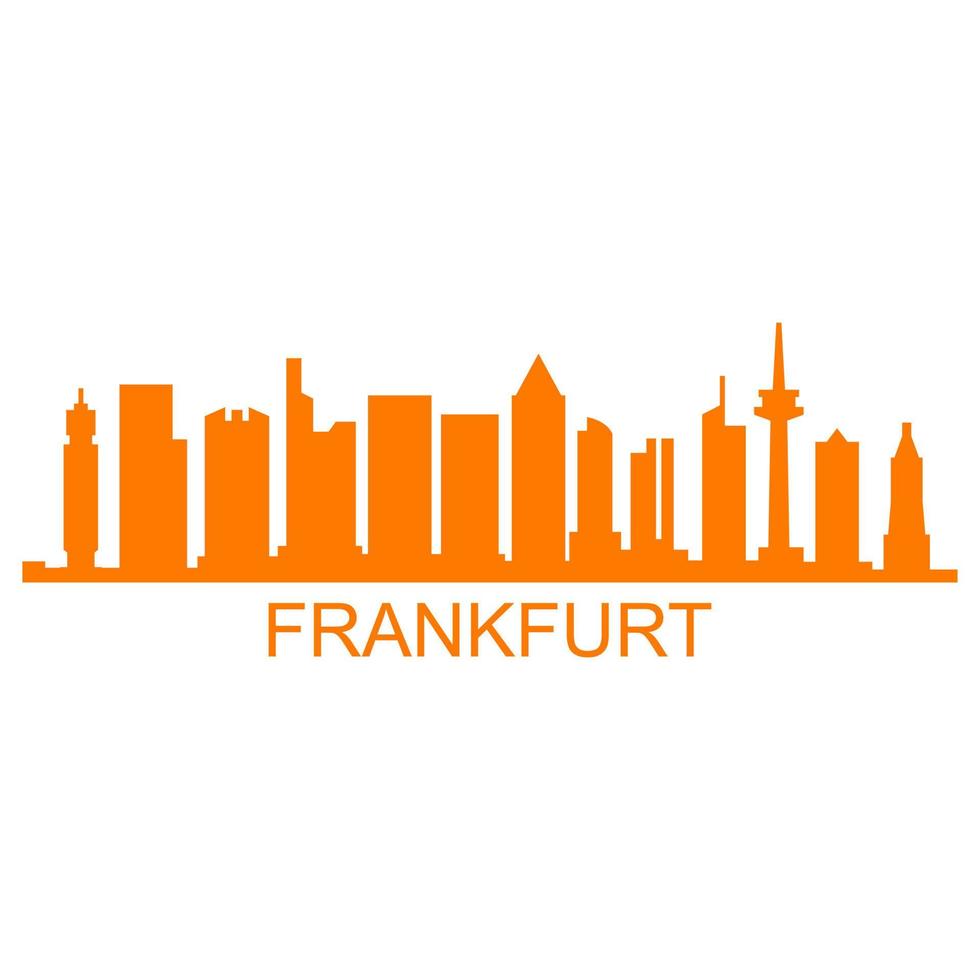 Horizonte de Frankfurt sobre fondo blanco. vector