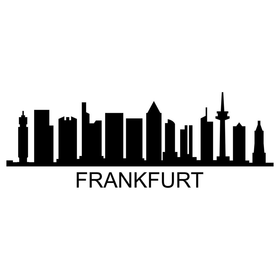 Frankfurt skyline on white background vector