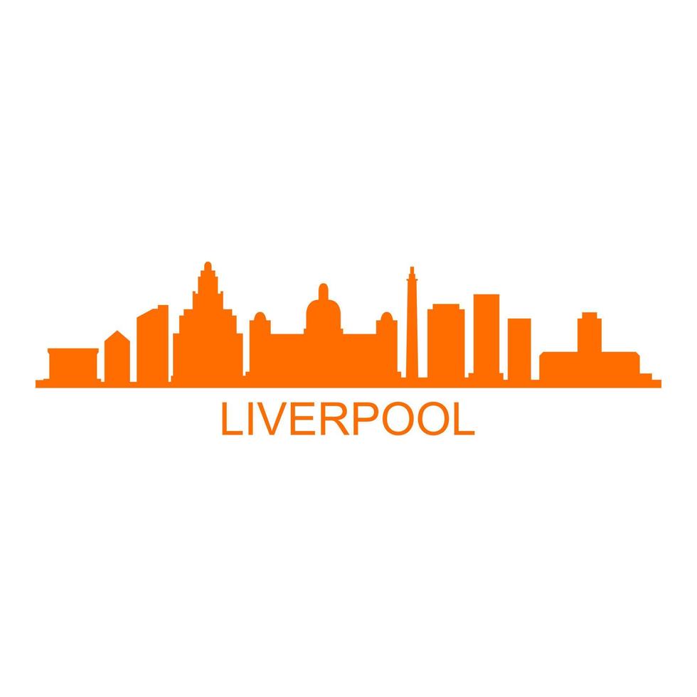 Liverpool skyline on white background vector