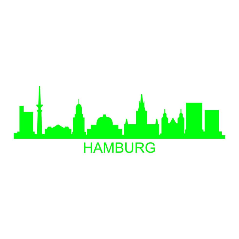 Hamburg skyline on white background vector