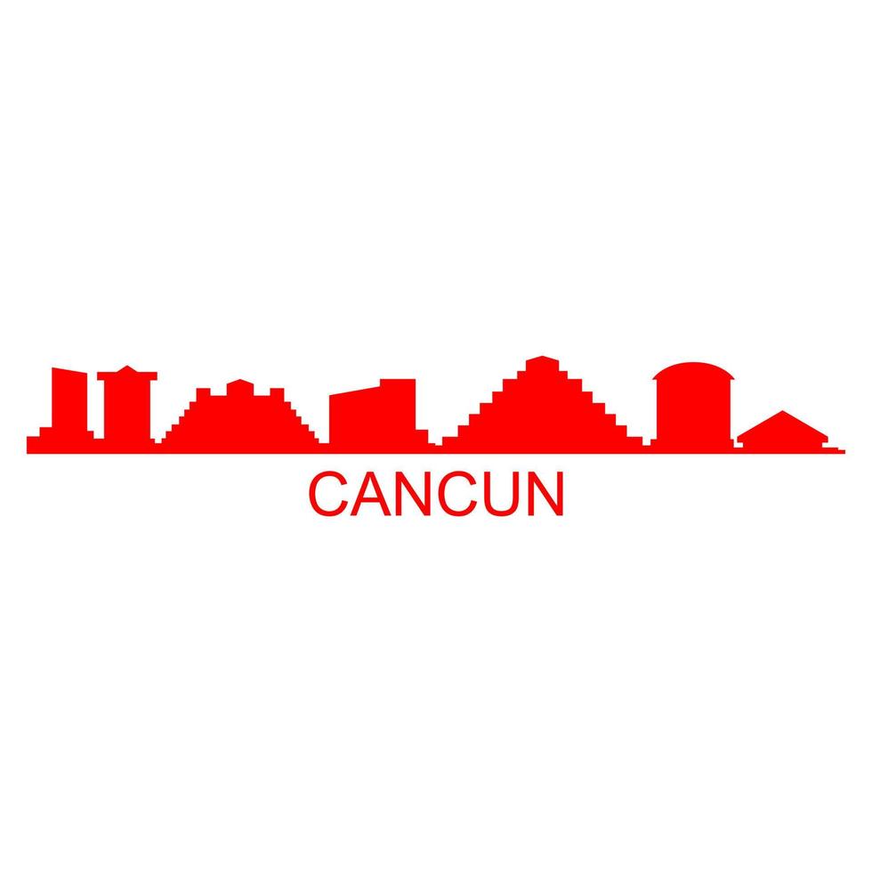 cancun, contorno, blanco, plano de fondo vector