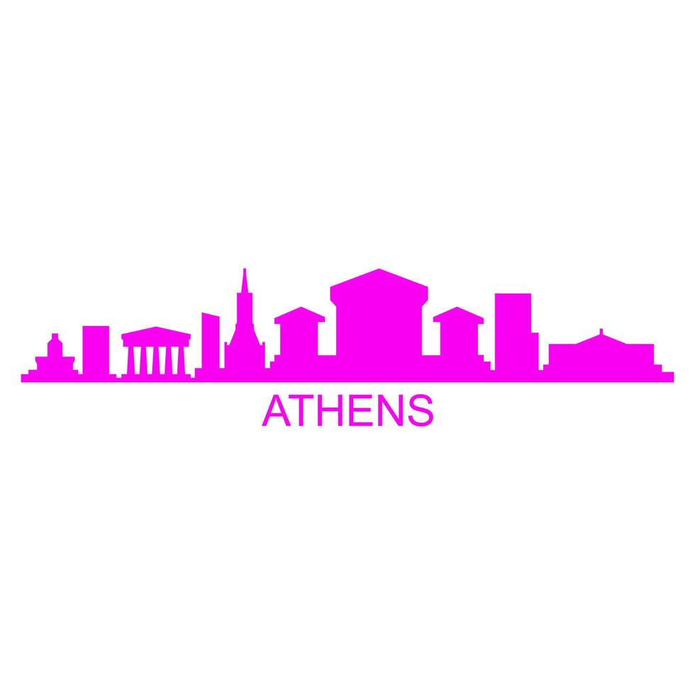 Athens skyline on white background vector