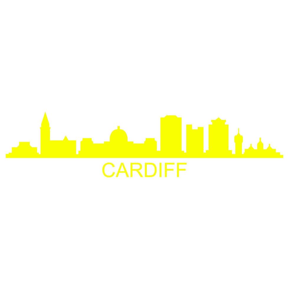 Horizonte de Cardiff sobre fondo blanco. vector