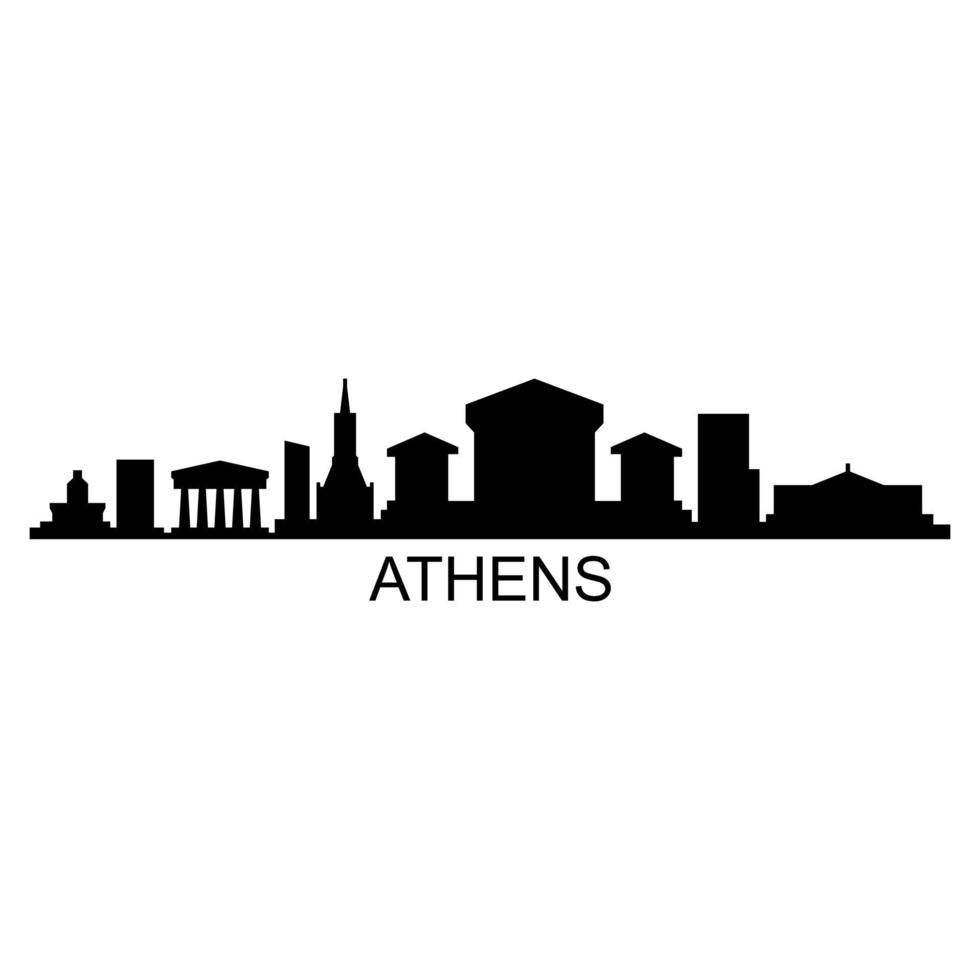 Athens skyline on white background vector