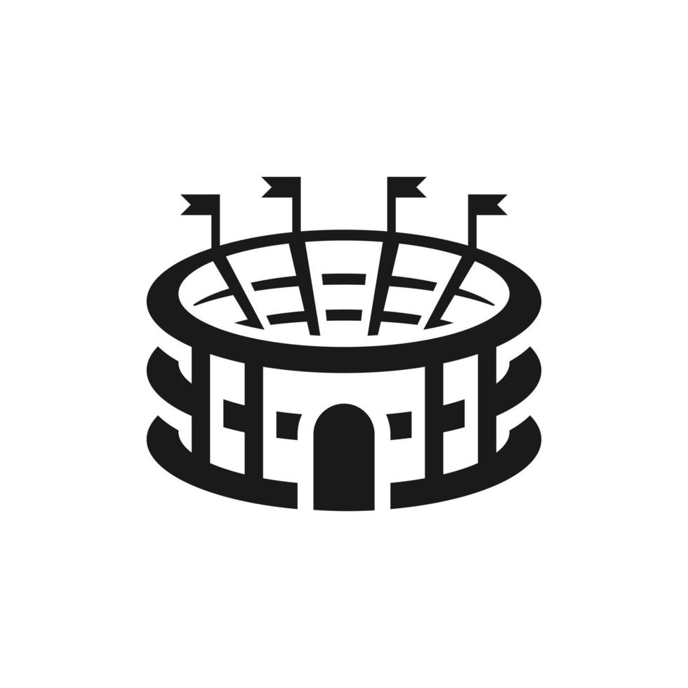Stadium icon with flag. Sports Field Symbol for Location vector