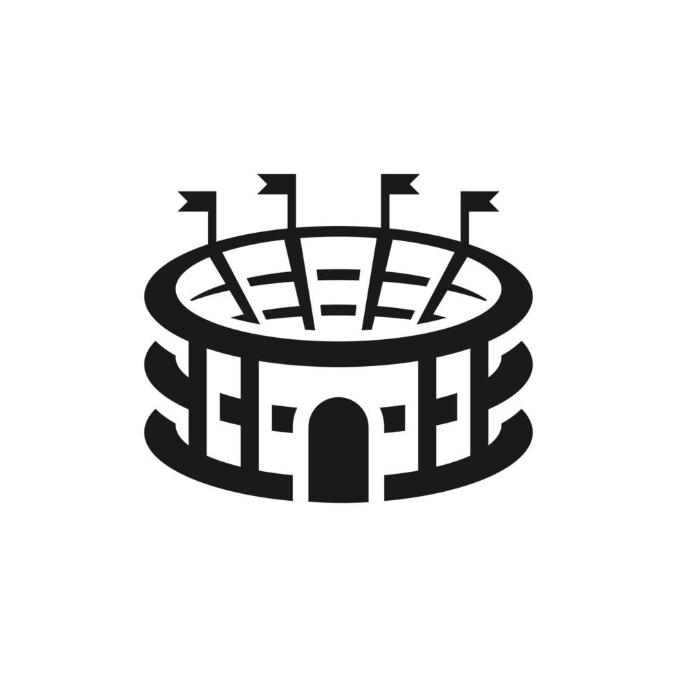 Stadium icon with flag. Sports Field Symbol for Location vector