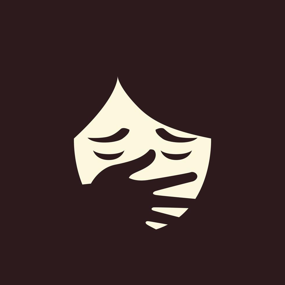 Concept of Violence, Harassment. Silhouette of woman head and hand vector