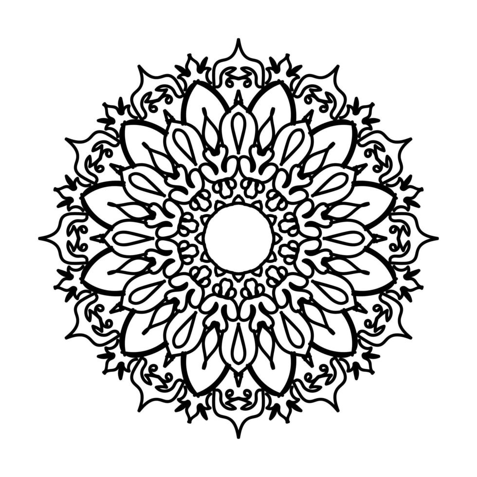 Circular pattern in the form of a mandala for henna vector