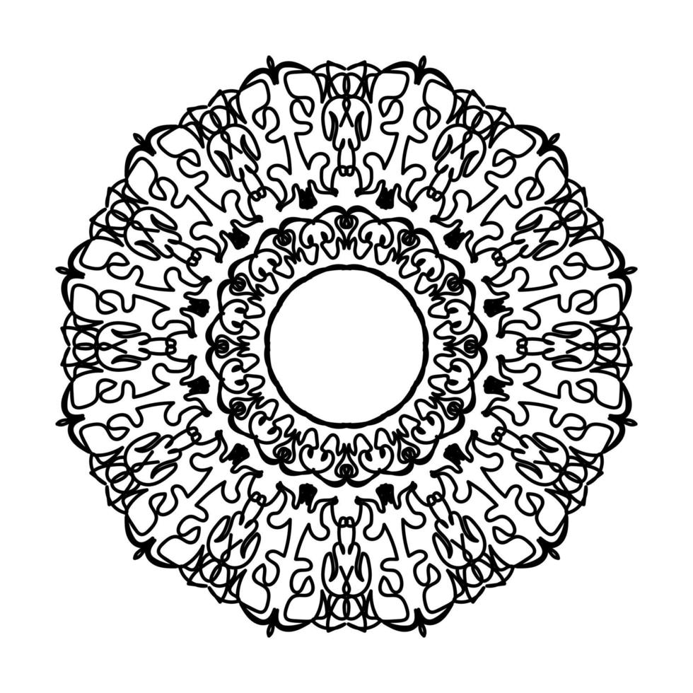 patrón circular en forma de mandala para henna vector