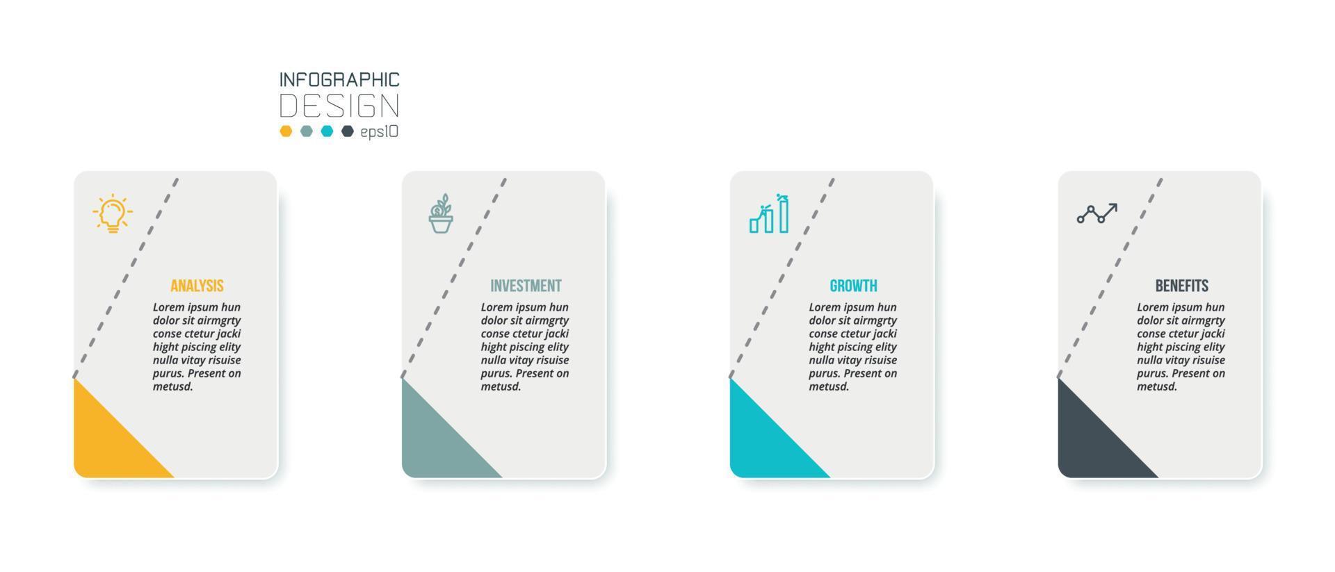 Business infographic  template with step or option design. vector