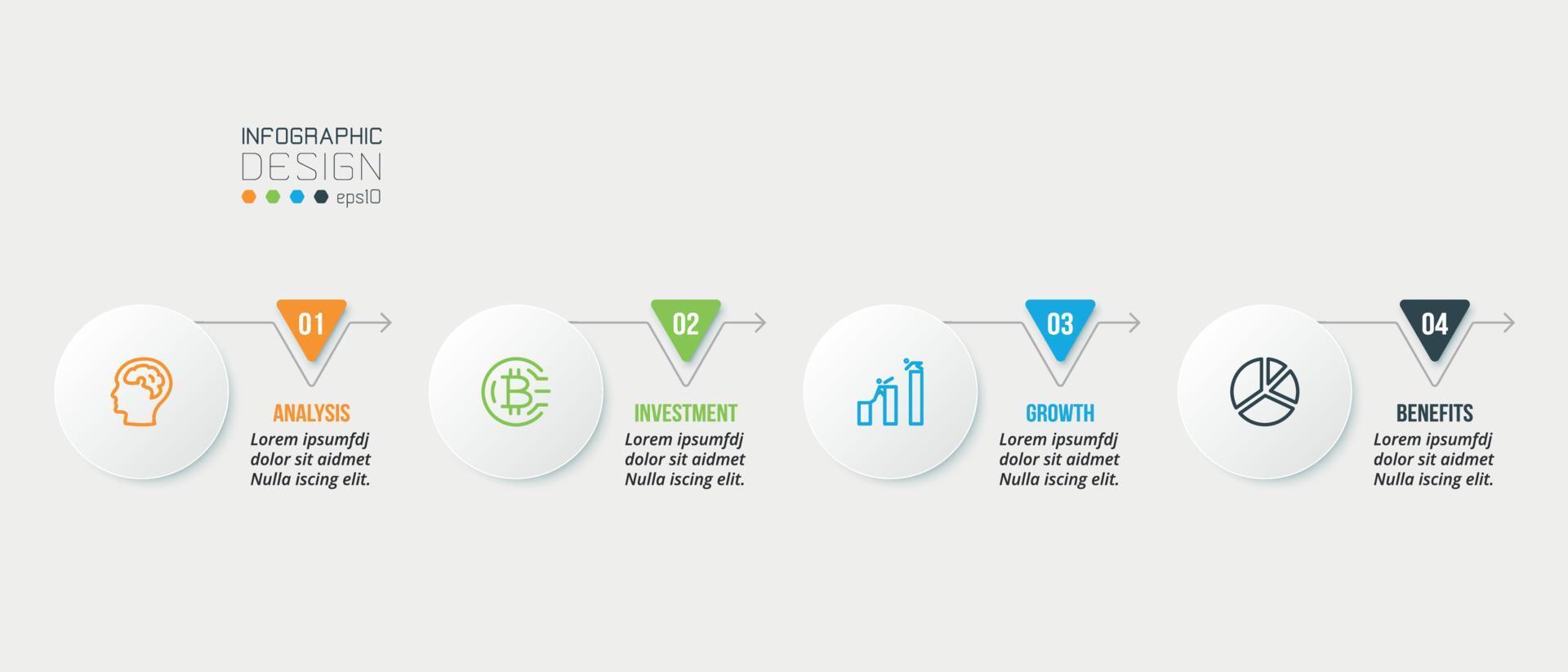Timline chart business infographic template. vector