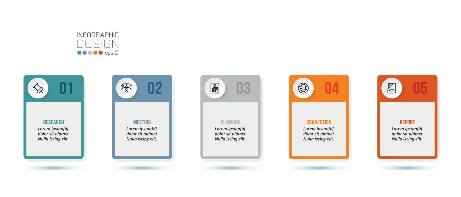 Business infographic  template with step or option design. vector