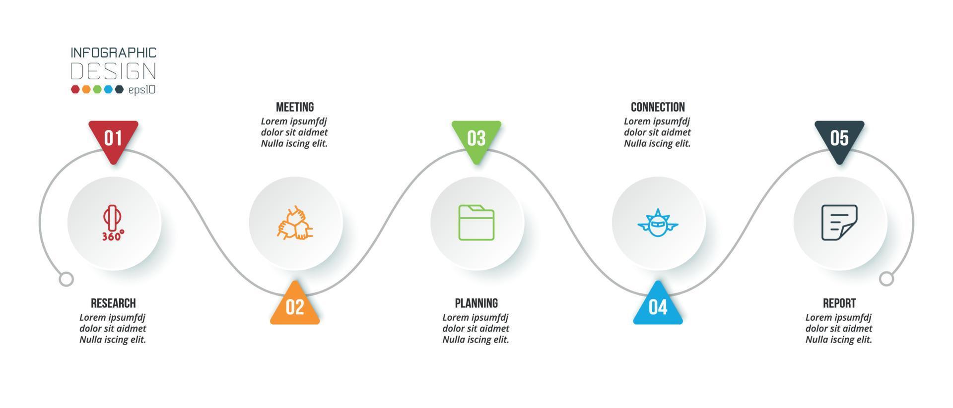 Timline chart business infographic template. vector