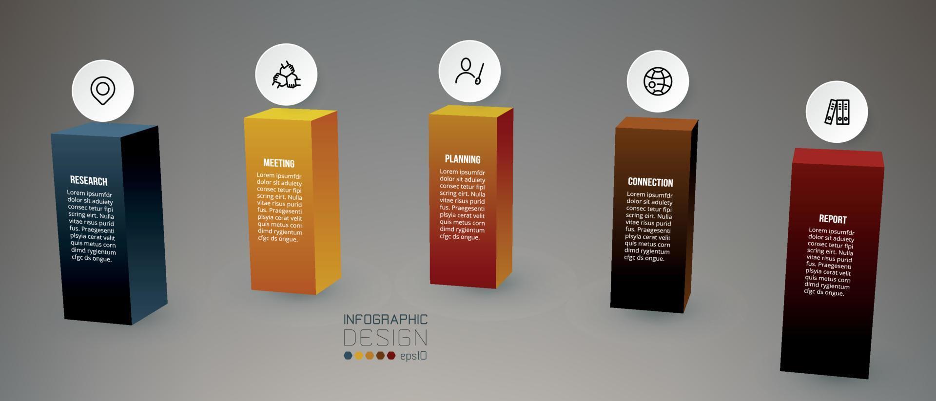 plantilla de infografía de concepto de negocio con opción. vector